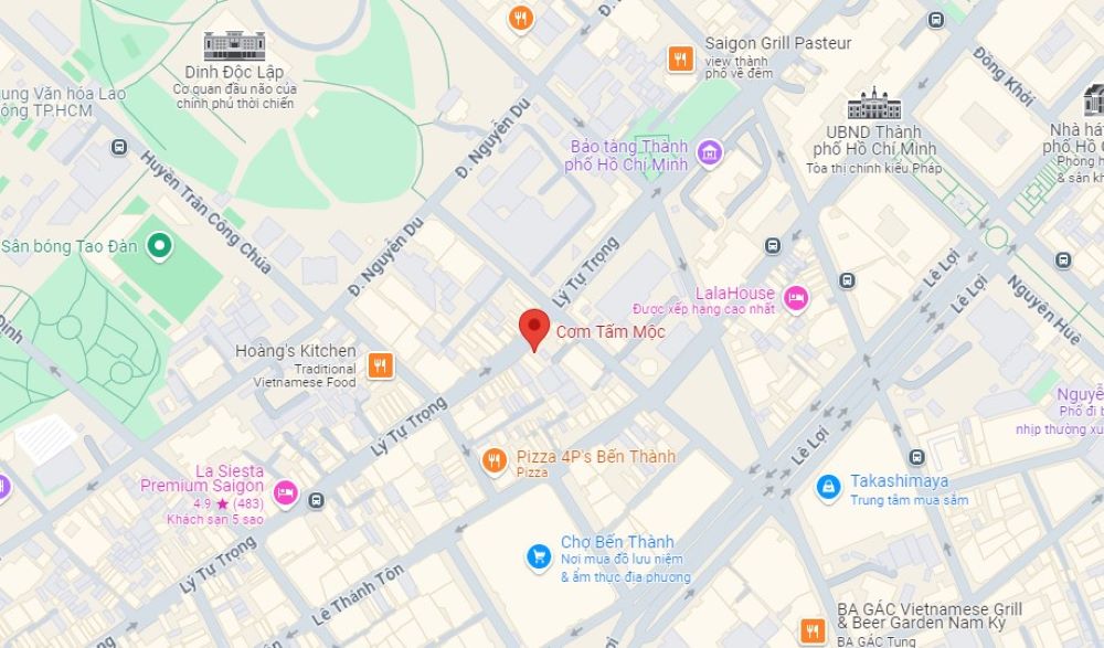 Địa chỉ quán cơm tấm Sài Gòn - Mộc 