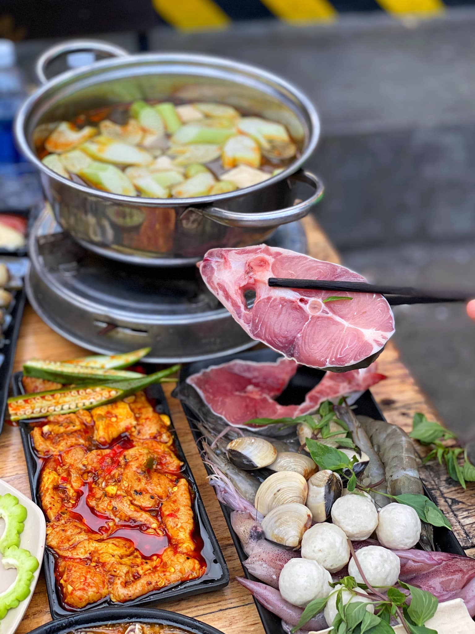 Đồ ăn tại quán nướng lẩu Đà Nẵng Mọi vô cùng tươi ngon