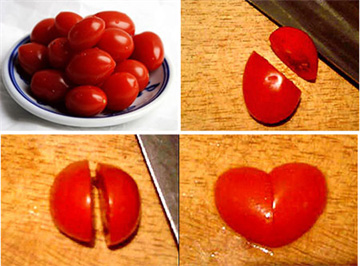 Hướng dẫn làm trái tim đỏ mọng từ cà chua