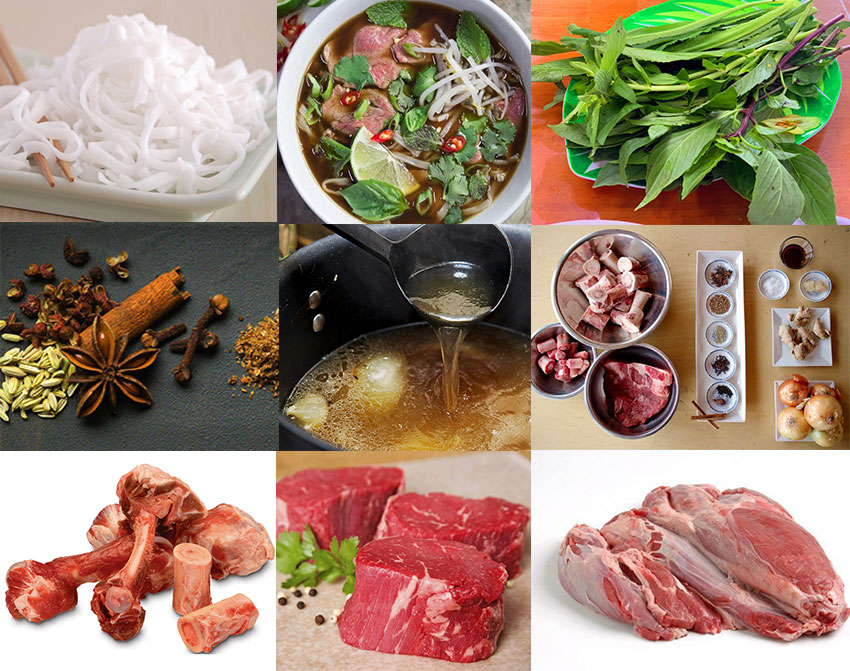 Nguyên liệu nấu phở bò 